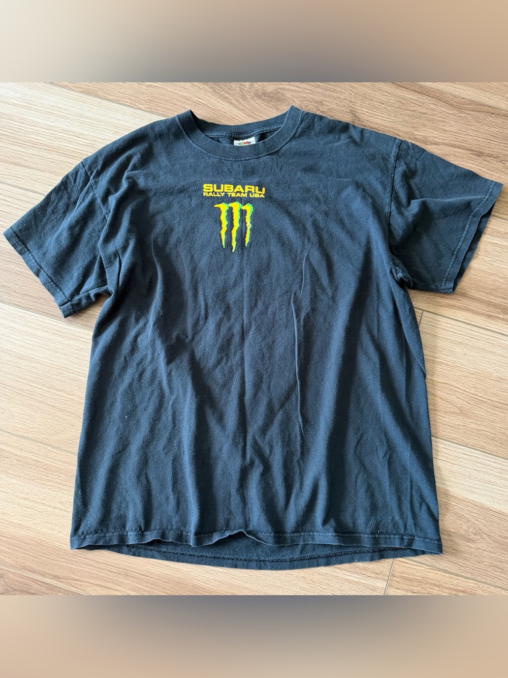 Subaru Rally Team Monster Energy y2k Black Cotton T Shirt
